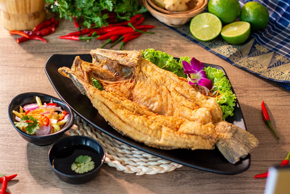 Deep Fried Seabass with Thai Fish Sauce