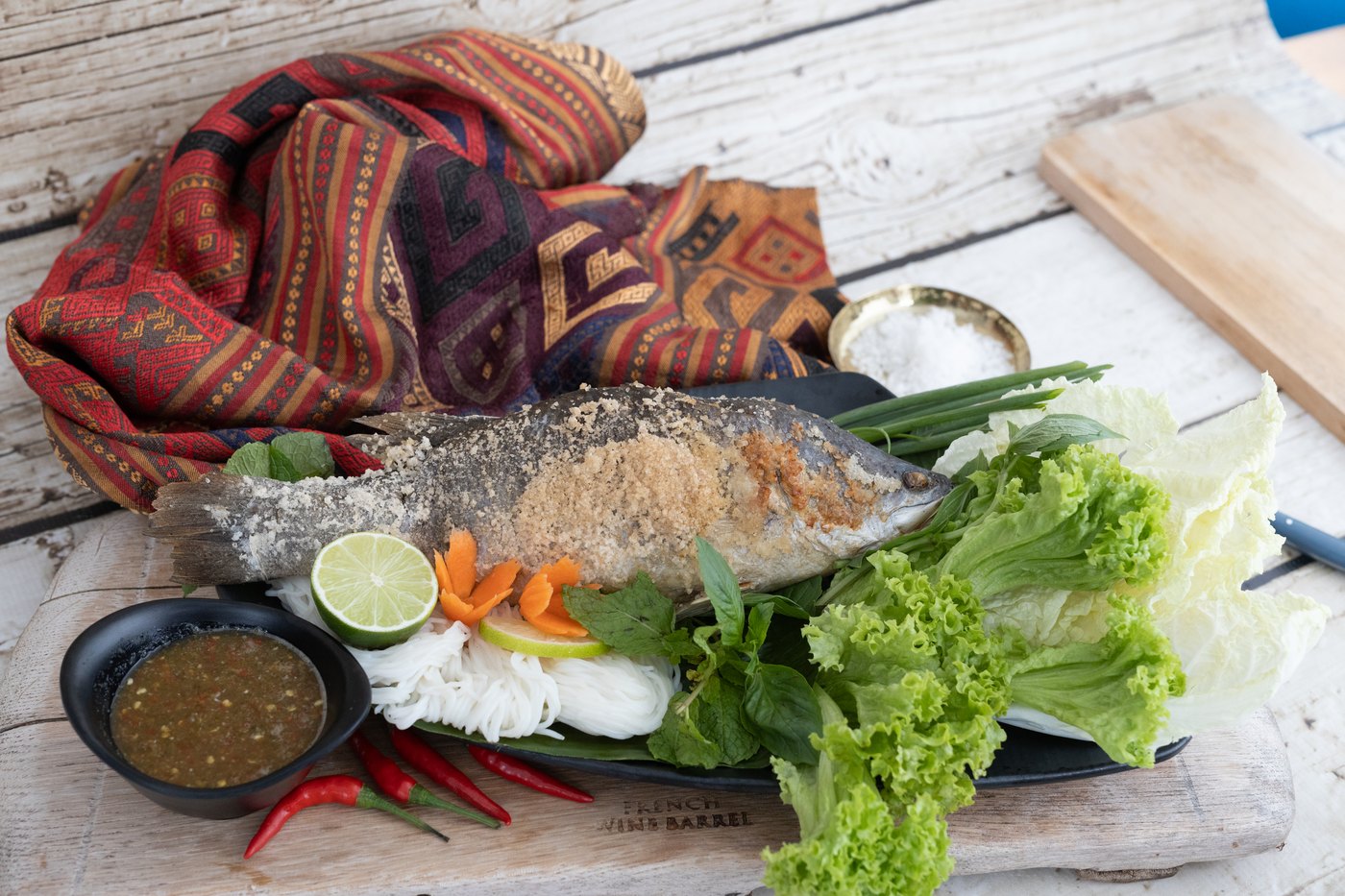 Grill Seabass with Salt